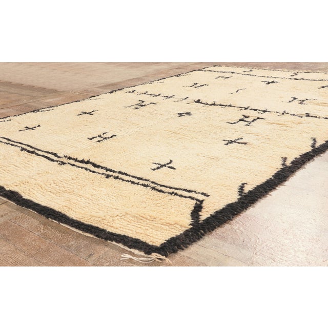 Beige Vintage Azilal Moroccan Rug, 06'03 X 08'07 For Sale - Image 8 of 10