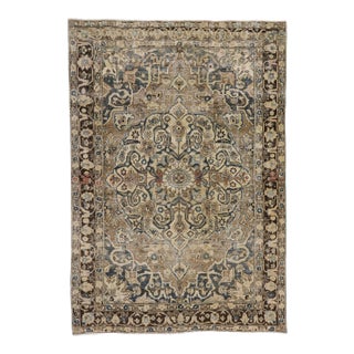 Antique Persian Heriz Rug - 08'03 X 11'11 For Sale
