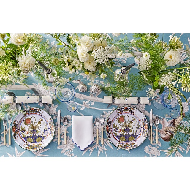 2020s Blue Carnation Dinner Plate For Sale - Image 5 of 6