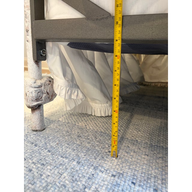 Pair of 1990s Custom Distressed White Iron Twin Beds by Corsican Furniture With Bird Finials For Sale - Image 12 of 15