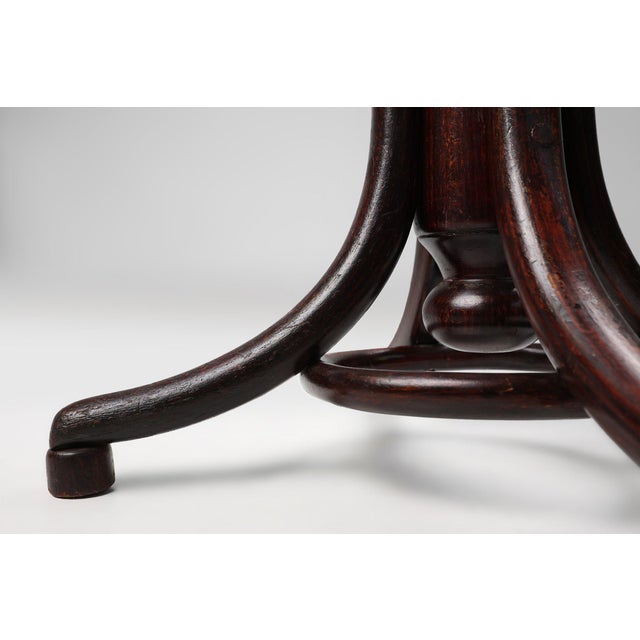 Thonet Austrian Piano Stool in Beech and Bentwood by Michael Thonet for Thonet, 1890s For Sale - Image 4 of 12