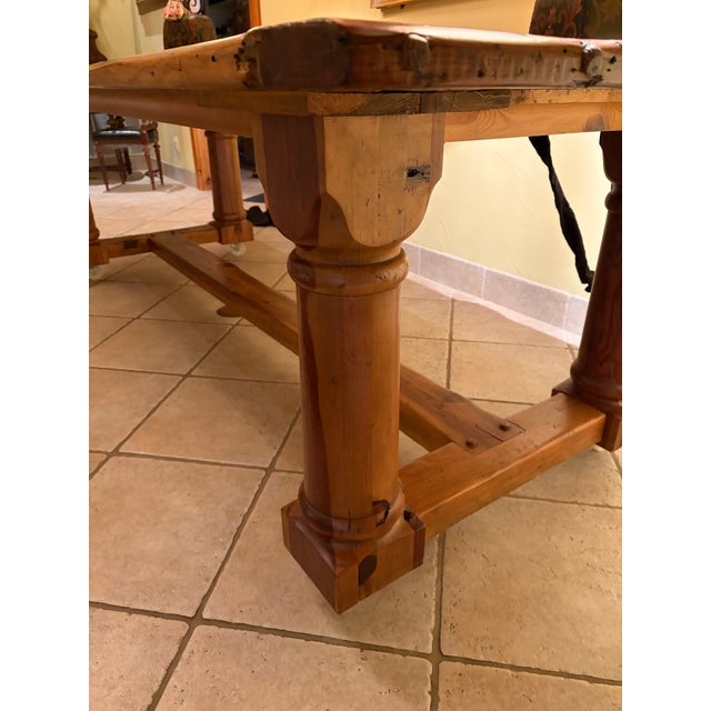 Farmhouse Ralph Lauren Home Danby Pine Country Farmhouse Trestle Dining Table For Sale - Image 3 of 12
