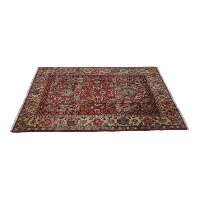Oriental Style Serapi Style Wool Rug W. Geometric Pattern Approx. 7x11 For Sale