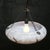 Art Deco Pendant Lamp in Brass and White Grey Marble Painted Glass, France, 1920s For Sale - Image 6 of 7