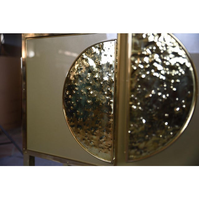 Gold Italian Birch Sideboard with Gold Murano Glass and Brass Handles from Justfurnituress SRL For Sale - Image 8 of 18