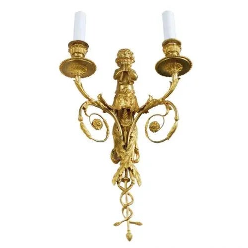 French Gilt Bronze Sconces, Set of 2 For Sale - Image 5 of 7