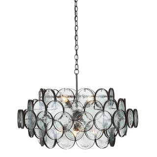 Blue Glass Chandelier by Currey and Company For Sale