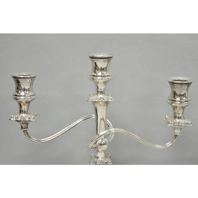 Antique e.g. Webster Victorian Silver Plated Scrolling 3 Arm Candelabra - A Pair For Sale - Image 4 of 14