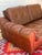 Mid-Century Modern Vintage Danish Brown Leather Tufted Sofa / 2 Seater Lounge / Loveseat For Sale - Image 3 of 8