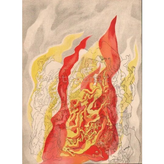 Figurative 1937 Abraham Rattner Lithograph Fire Verve For Sale - Image 3 of 3