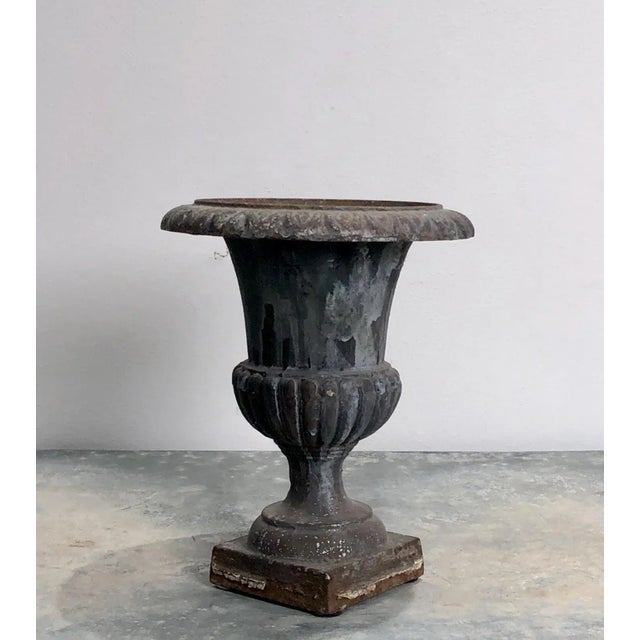 Traditional Vintage Iron Urn For Sale - Image 3 of 5