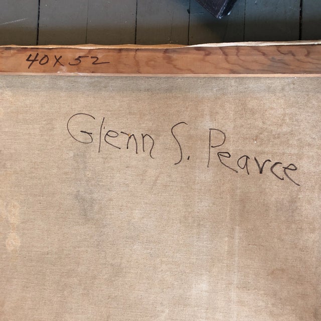 Textile Large Vintage Impressionist Landscape Glenn S.Pearce Listed For Sale - Image 7 of 9