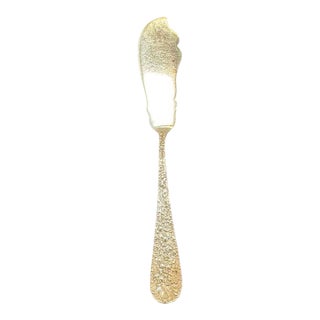 Vintage Stieff Rose Repousse Sterling Silver Master Butter Knife Flat Handle 7" For Sale