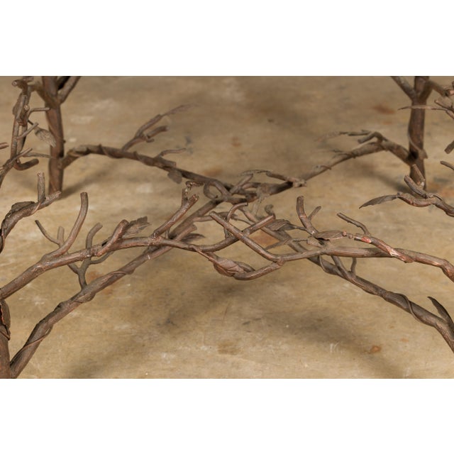 Midcentury French Iron Twig Coffee Table Base with Cross Stretcher For Sale - Image 11 of 12