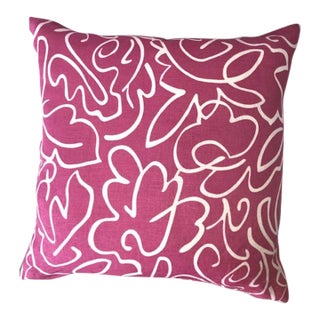 Contemporary Square Hot Pink Pillow Cover For Sale