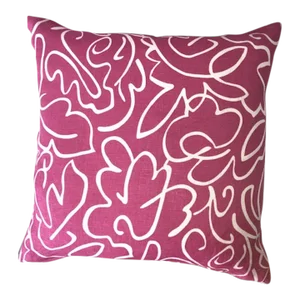 Contemporary Square Hot Pink Pillow Cover