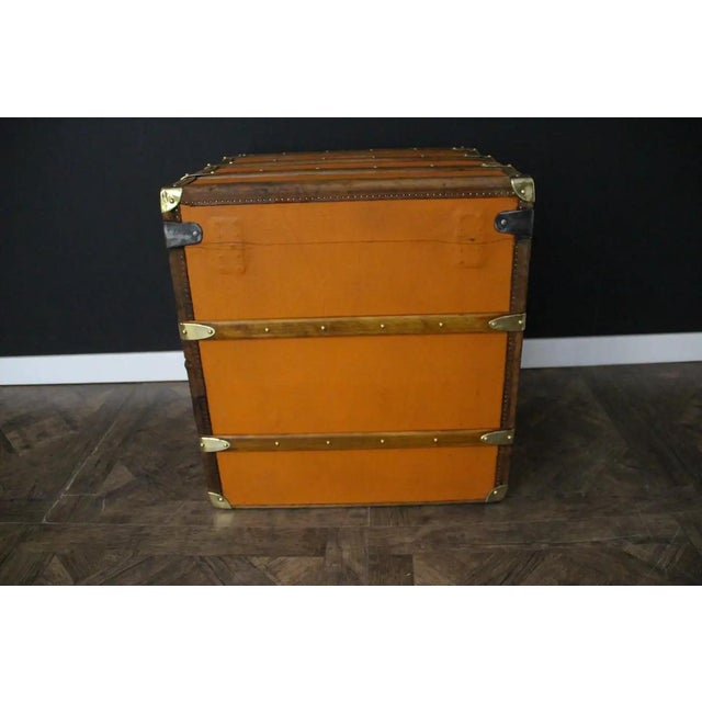 Animal Skin Cubic Hat Trunk in Orange Canvas from Moynat, 1920s For Sale - Image 7 of 18