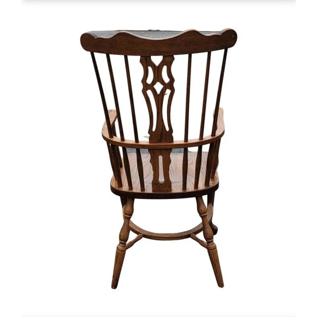 1940s Country High Back Oak Windsor Armchair For Sale - Image 9 of 11