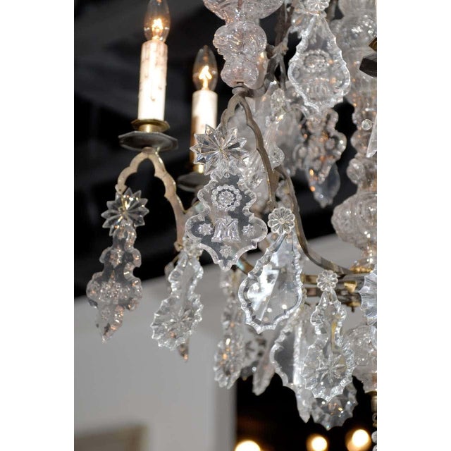 Baroque 1860s French Baroque Revival Six-Light Crystal Chandelier from a Church For Sale - Image 3 of 10