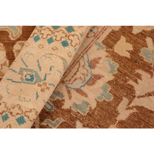 Textile Classic Ziegler Brown Beige Hand-Knotted Wool Rug - 8'0'' X 9'10'' For Sale - Image 7 of 8
