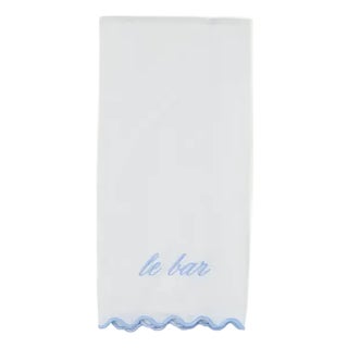 Le Bar Scalloped Linen Bar/Hand Towel For Sale
