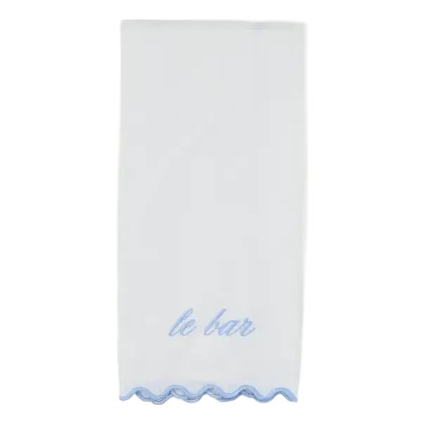 Le Bar Scalloped Linen Bar/Hand Towel For Sale