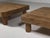 French coffee tables crafted from solid pine, dating from the 1970s. The tables feature a thick square top with softly...