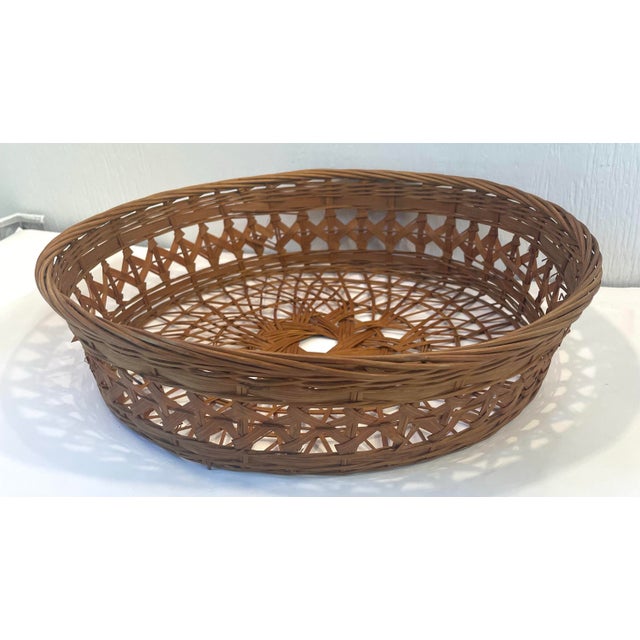 Mid-Century Modern Vintage Open Weave Basket For Sale - Image 3 of 6