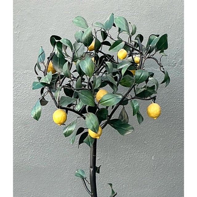 Vintage Italian Painted Metal Lemon Tree For Sale - Image 10 of 12