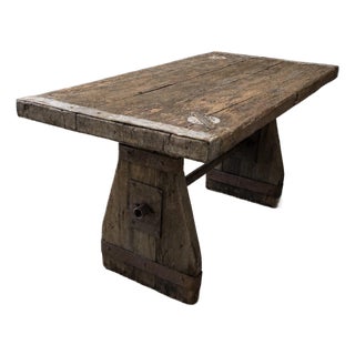 Farmhouse Rustic Ship Hatch Door Industrial Table For Sale