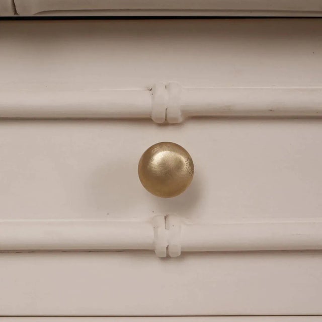 Antique White Long Faux Bamboo Console Table For Sale - Image 8 of 12