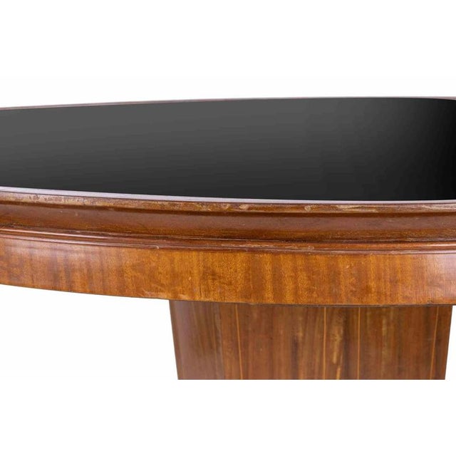 Mid-Century Wooden Table with Marble Base and Glass Top, Mid-20th Century For Sale - Image 4 of 7