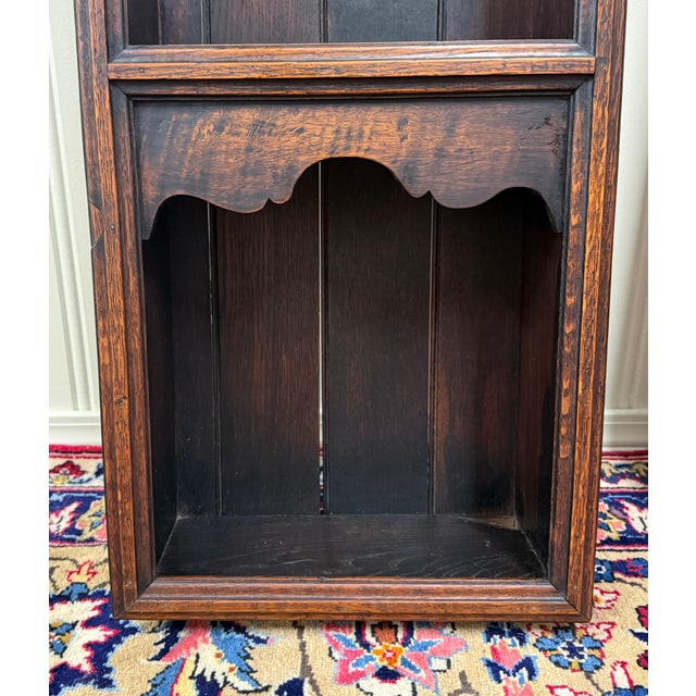 Antique English Pair Bookcases Plate Racks Wall Shelves Hanging Wall Oak 1920-30 For Sale - Image 12 of 18