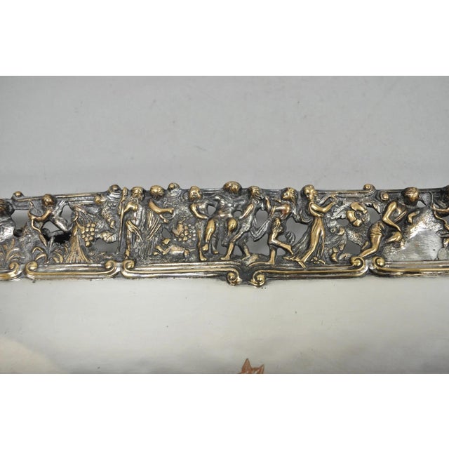 Late 19th Century French Renaissance Bacchanal Scene Silver Plated Bacchus Figural Platter Tray For Sale - Image 11 of 18