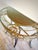 Vintage Hollywood Regency Italianate Glass Console Table With Ornate Gilt Iron Base For Sale - Image 4 of 10