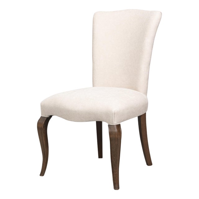 Louis XV Dining Chairs in Cream with Dark Brown Legs, Sets of 2 For Sale
