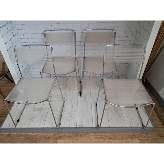 1980s Mid-Century Italian Spaghetti Dining Chairs from Alias, 1980s, Set of 4 For Sale - Image 5 of 18