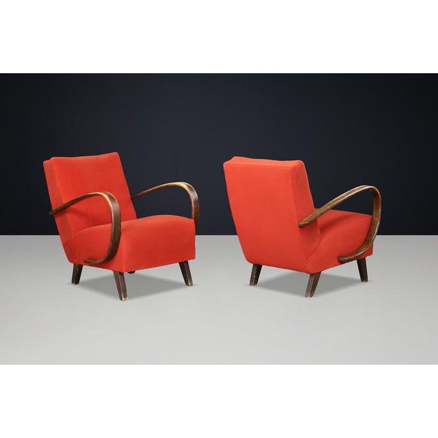 Bentwood Lounge Chairs by Jindřich Halabala, Czechoslovakia, 1940, Set of 2 For Sale - Image 12 of 17