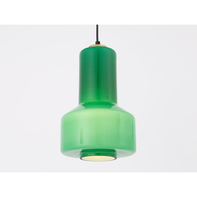 1960s 1960s Mid Century Modern Teal Green Murano Glass Pendant Light For Sale - Image 5 of 9