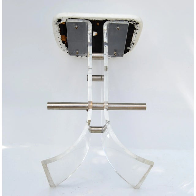 Sculptural Lucite & Chrome Bar Stools Mid-Century Modern 1976 For Sale - Image 10 of 13