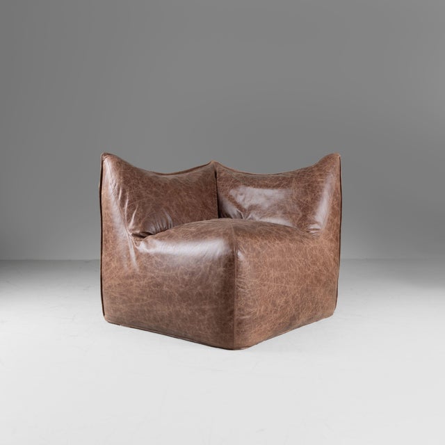 1970s Brown Leather Le Bambole Armchairs by Mario Bellini for B&B, 1970s, Set of 3 For Sale - Image 5 of 15
