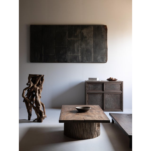 Very old large Japanese tin-clad sliding door crafted in Japan during the Meiji period (late 19th century). The wooden...