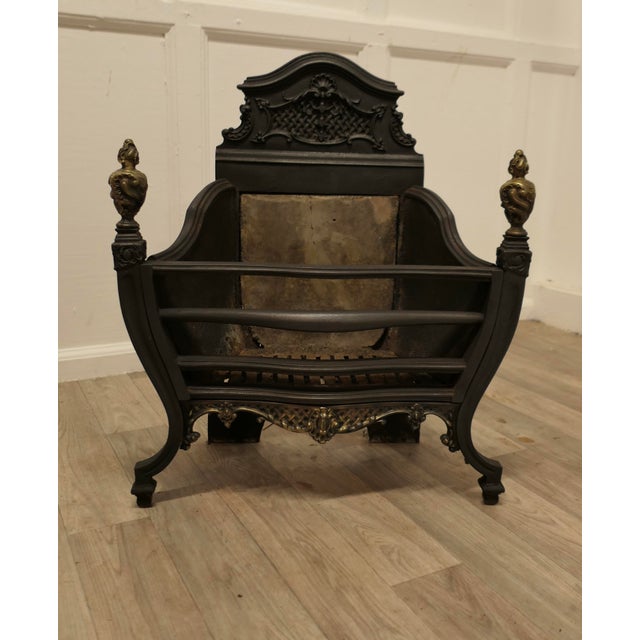 Large Regency Iron Fire Grate, 1890s For Sale - Image 5 of 6