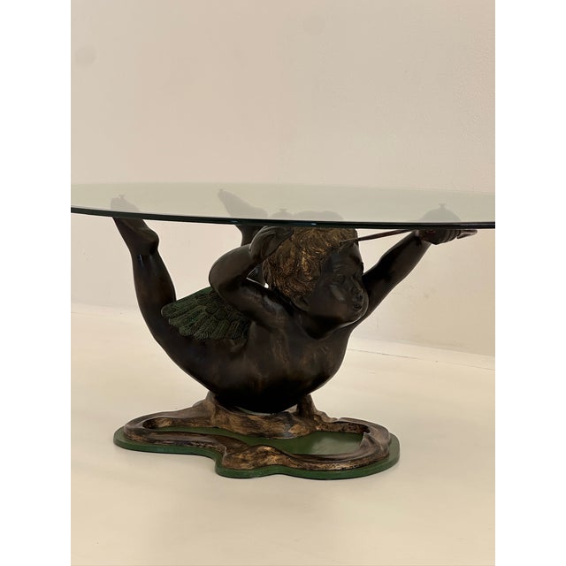 Metal Vintage Coffee Table with Glass Top, 1970s For Sale - Image 7 of 15