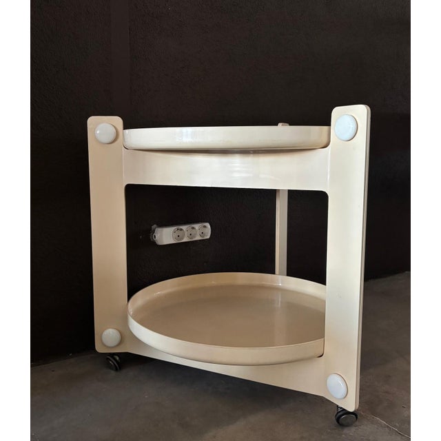 Plastic Serving Trolley in White by Luigi Massoni for Guzzini, 1970s For Sale - Image 7 of 7