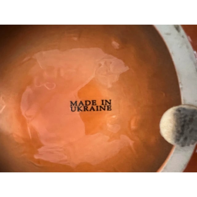 Mid 20th Century Mid Century Large Orange Ceramic Bowl For Sale - Image 5 of 5