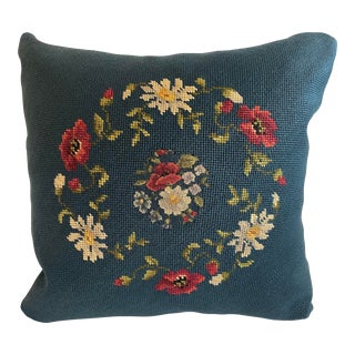 Vintage Needlepoint Pillow For Sale