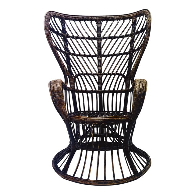 Vintage Rattan Peacock Chair, 1960s For Sale