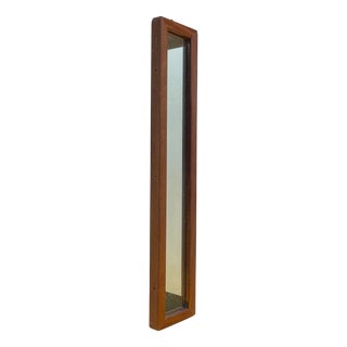 Vintage Danish Slimline Wall Mirror in Teak, 1960s For Sale