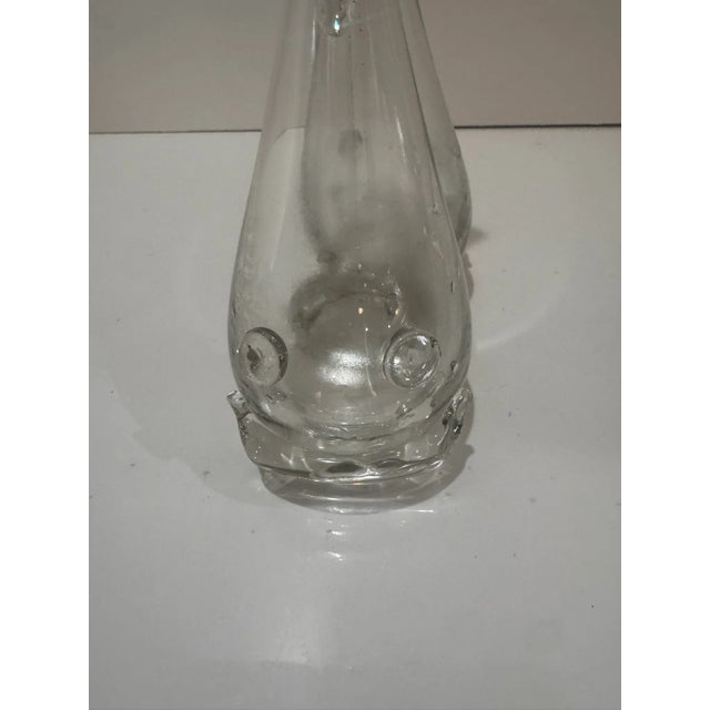 Charming mid-century Murano glass cruet set, crafted in the 1950s and shaped as whimsical fish. Each handblown vessel...